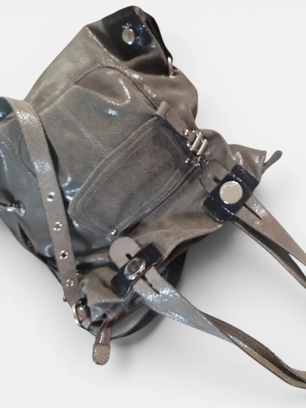 b. makowsky Gray Shoulder Bag Euc